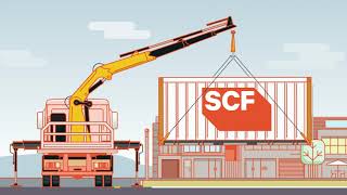 SCF Containers  Hiab Crane Delivery [upl. by Tifanie699]