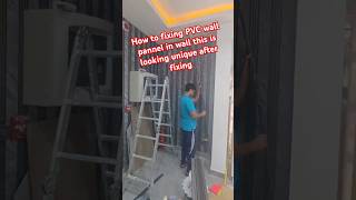 How to fixing PVC wall pannel construction stainlesssteeltiletrimforfloordecoration homedesign [upl. by Luce]