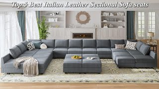 Top 5 Best Italian Leather Sectional Sofa with 3 Power Reclining Couch Seats [upl. by Aldin]