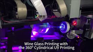 Wine Glass Printing with the 360º Cylindrical UV PrintingACCOLOR cylinerprint cylinderprinting [upl. by Itirp272]