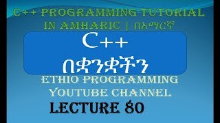 Lecture 80 C Programming Tutorial C class and object part 1 in Amharic  በአማርኛ [upl. by Araht]