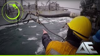 Refueling at sea  One of the Navy’s most dangerous evolutions [upl. by Hnacogn]