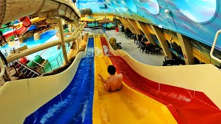 Treetop Water Chutes Racer Slide at Sandcastle Waterpark [upl. by Svensen]