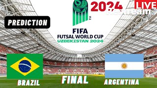 Brazil vs Argentina Live Stream FIFA FUTSAL World Cup 2024 Semi Final Match Commentary Score [upl. by Harihs]