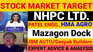 STOCK MARKET TARGET letest update NHPC LTDPATEL ENGG [upl. by Annoerb]