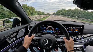 Mercedes AMG GT 53 4Door POV Drive on the Autobahn  No Speed Limit [upl. by Atte88]