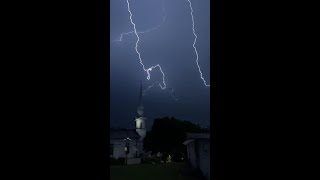 SlowMotion Footage Shows Forked Lightning Over Massachusetts [upl. by Hamian663]