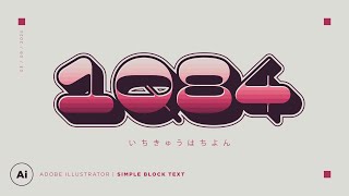 Simple Block Text Effect  Adobe Illustrator [upl. by Eirod]