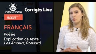 Corrigé Français  Explication de texte  Les Amours Ronsard [upl. by Ttergram46]