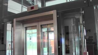 KONE MonoSpace MRL Traction scenic elevators  Nordby Shoppingcenter Nordby Sweden [upl. by Deonne]