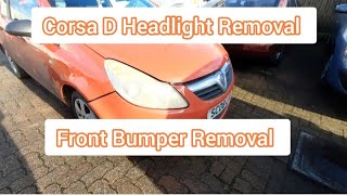 Vauxhall Corsa D Headlight amp Front Bumper Removal Start to Finish [upl. by Bertero]