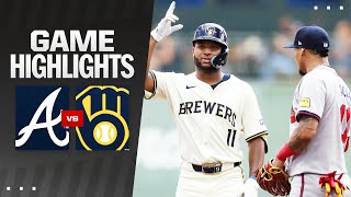 Braves vs Brewers Game Highlights 73124 [upl. by Arinay570]