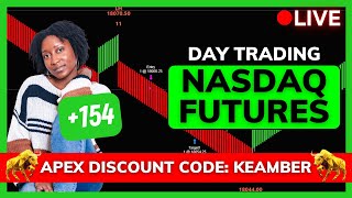 154 LIVE Scalping Nasdaq Futures with Apex Trader Funding [upl. by Perrins556]