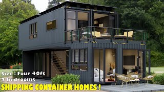 Shipping Container House  Modern 2Storey Container House With Relaxing Chairs On The Balcony [upl. by Blaire]