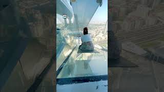 Sliding down a glass slide from the top of a skyscraper 😮🫣  🎥 BVIRAL  preetyqummie [upl. by Neirbo121]