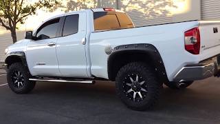 3quot ReadyLift Nitto Trail Grappler Fuel Wheels Custom Exhaust Limo Tint New Toyota Tundra Double Cab [upl. by Oicneconi2]