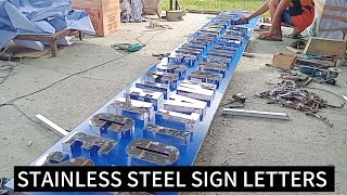 INSTALLATION STAINLESS SIGN  signagemaker [upl. by Devon]