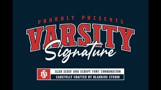 Varsity Signature Font  Font  Free Font  Display Font  Font Bundle [upl. by Nagah]