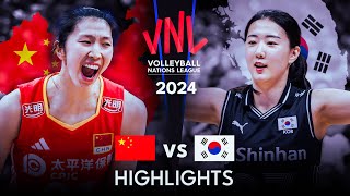 🇨🇳 CHINA vs KOREA 🇰🇷  Highlights  Womens VNL 2024 [upl. by Docila]