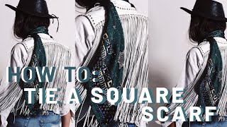 HOW TO TIE SQUARE SCARF  LEXICON OF STYLE [upl. by Derwood632]