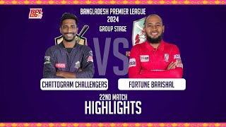 Chattogram Challengers vs Fortune Barishal  Highlights  22nd Match  Season 10  BPL 2024 [upl. by Okuy37]