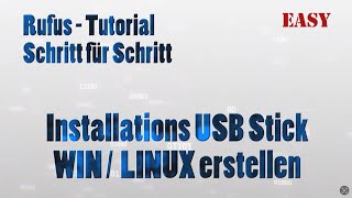 Installations USB Stick erstellen WINDOWS Linux usw [upl. by Yekciv]