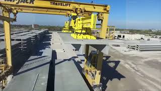 Lifting 35Tons Precast Concrete Double Tee Beams [upl. by Rednav]