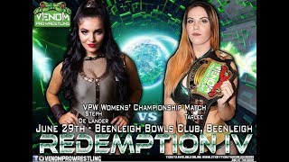 FULL MATCH  Tarlee vs Steph De Lander – VPW Womens Title Match Redemption IV June 29 2019 [upl. by Aihpos]