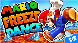 Mario Freeze Dance Floor Is Lava 🌋🌋  Freeze Dance amp Chase  Just Dance  Danny Go Noodle [upl. by Akenehs535]