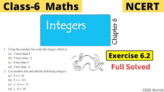 Class 6 Maths NCERT Chapter 6 Integers Exercise 62 Full Solved  class6 cbseworldz [upl. by Levana]