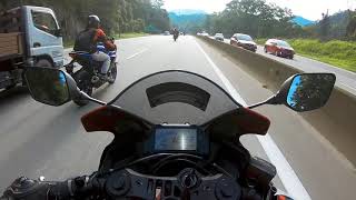 Akrapovic  Powerbomb  Yamaha R25 NO WIND  BHP Gombak to Lemang Toki [upl. by Karub]