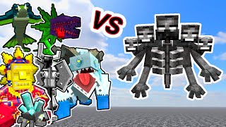 Mutant Wither Vs Mowzies Mobs Monsters in Minecraft  1vsTeam [upl. by Ahsiuqram869]