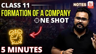 FORMATION OF A COMPANY Class 11 ONE SHOT Business studies chapter 7  GAURAV JAIN [upl. by Ebony536]