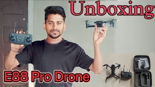 E88 pro drone unboxing and testing  4k Foldable Camera drone [upl. by Bekaj242]