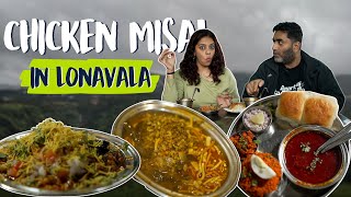 Finding the Best Misal in Lonavala  Chicken Misal  Buvachi Misal  Monsoon Special [upl. by Corsetti590]