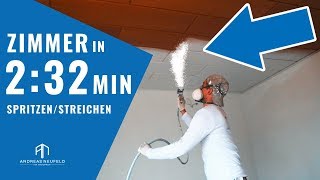 50 QM in 232 Minuten spritzen amp streichen 2019  Farbe SPRITZEN mit AirlessGerät [upl. by Winthorpe]