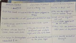 Difference between parenchyma collenchymaand SCLERENCHYMA [upl. by Finnigan]