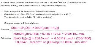 pH of a strong base from mass of dissolved Group 2 hydroxide [upl. by Siraval]