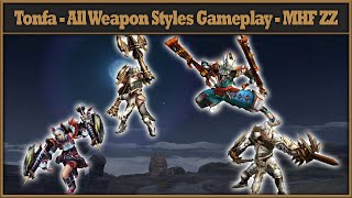 Tonfa  All Weapon Styles Gameplay  TF  Monster Hunter Frontier ZZ [upl. by Meredith]