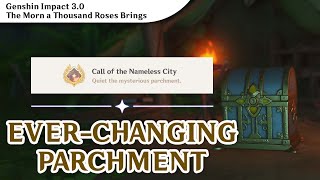 EverChanging Parchment  Call of the Nameless City Achievement 4 CHESTS  Genshin Impact 30 [upl. by Endys792]