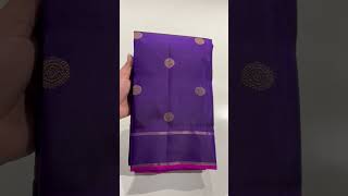 16900shipping4 gram pure zariKanchipuram handloom silk sareePurple and pink color combinations [upl. by Nihs379]