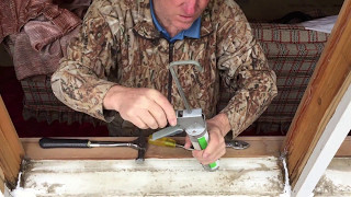 rotten wood window sill repair with silicone demonstration with new window [upl. by Aremaj]