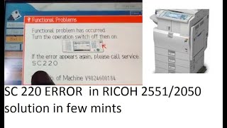 sc220 error solution Ricoh 25512051 [upl. by Odin]