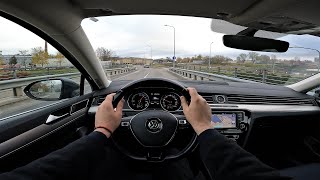 2016 VW Passat Hybrid GTE 14l 156HP  POV Test Drive amp Fuel consumption 🎧 Binaural  Stereo audio [upl. by Martine]