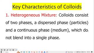 Colloidal ChemistryCHEM201 [upl. by Bridgette]