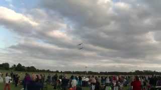 Two Avro Lancasters at the Shuttleworth Flying Proms 2014 [upl. by Assilym342]