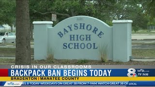 No backpacks at Manatee Co high schools [upl. by Easlehc781]