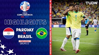 HIGHLIGHTS  Paraguay vs Brasil  Copa América 2024  J2  TUDN [upl. by Artima]