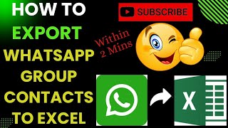 😨😨How to Export WhatsApp group contacts into an Excel file ❓ Excel Tips ☑️ WhatsApp Data Export🌟🌟🌟 [upl. by Jakie168]