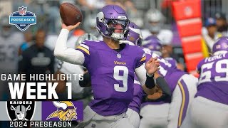 Full Game HighlightsRaiders vs Vikings  Preseason Week 1 [upl. by Stephen]